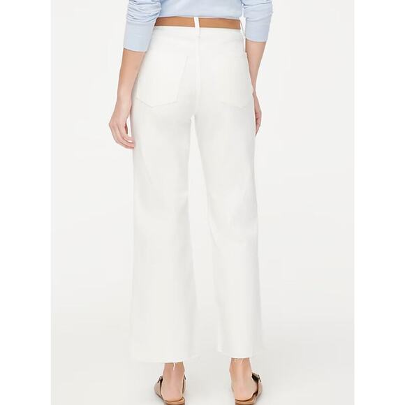 NWT J.Crew Wide Leg Crop Jean In All Day Stretch White Size 31 - Picture 2 of 9